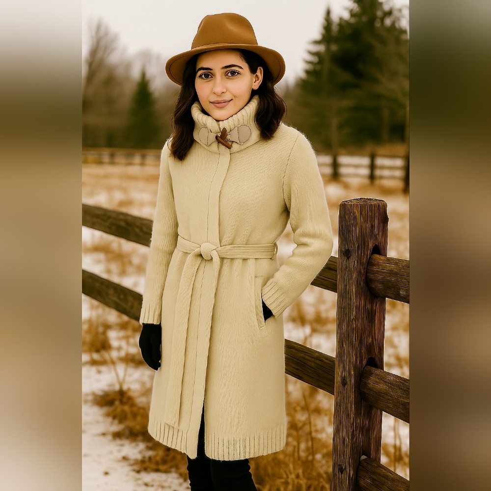 Ralph Lauren Cream Women's Sweater Coat Size XL